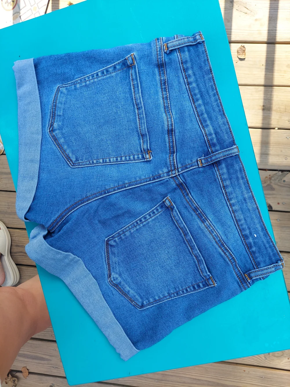 Forever 21 Cuffed Hem Medium Denim Shorts